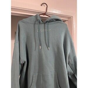 Limited Women’s Glossier Embroidered Sage Green Fleece Hoodie- XL